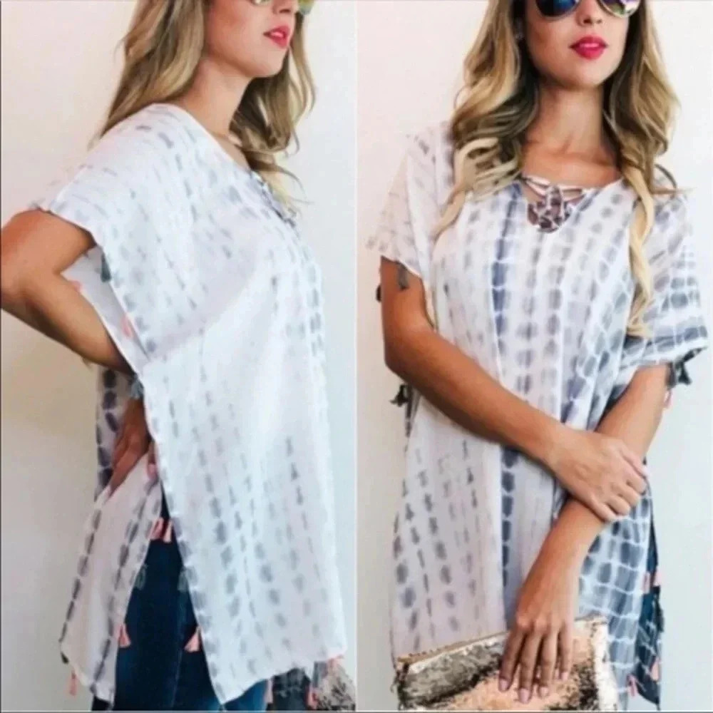 Tie Dye Boho Swim Pullover